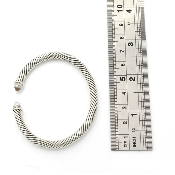 DAVID YURMAN * Sterling Silver Cable Cuff Accented With Morganite & Diam… - Picture 5 of 7